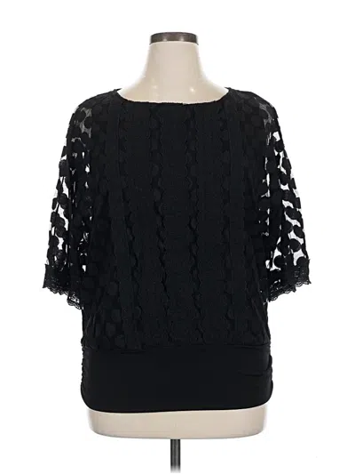 Pre-owned Alfani 3/4 Sleeve Blouse In Black