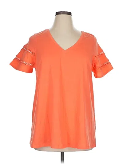 Pre-owned Lane Bryant Short Sleeve T-shirt In Orange