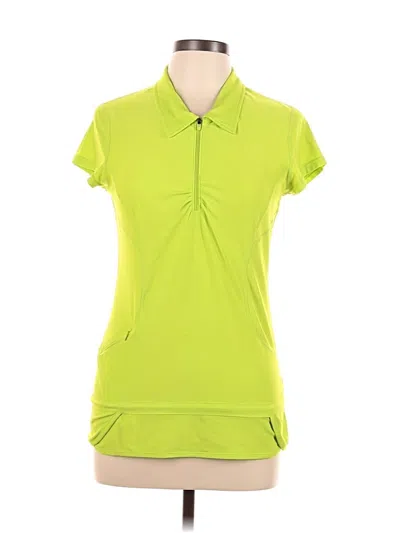 Pre-owned Athleta Short Sleeve Polo Shirt In Green
