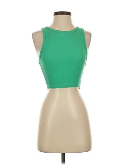 Pre-owned Zara Tank Top Green Halter Neckline Tops
