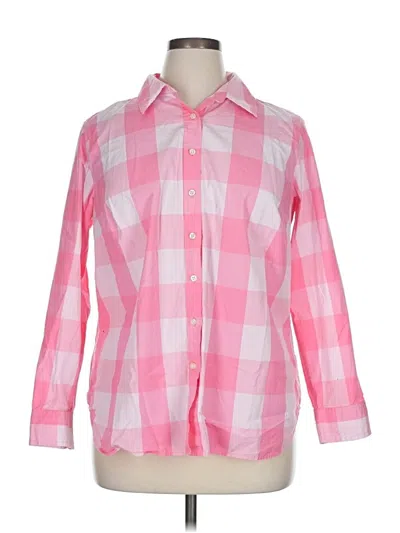 Pre-owned Talbots Long Sleeve Button Down Shirt In Pink