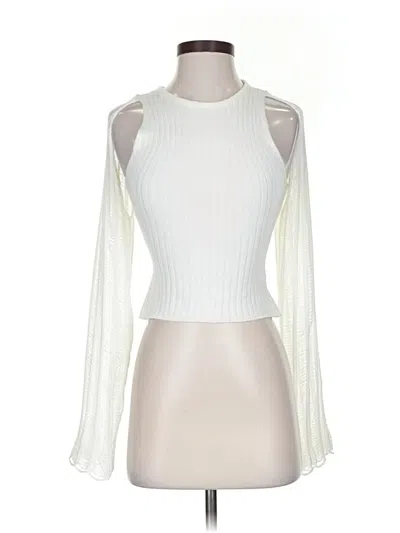 Pre-owned Tiger Mist Cardigan Sweater In White