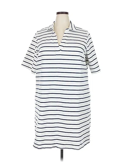 Pre-owned Lands' End Casual Dress In White