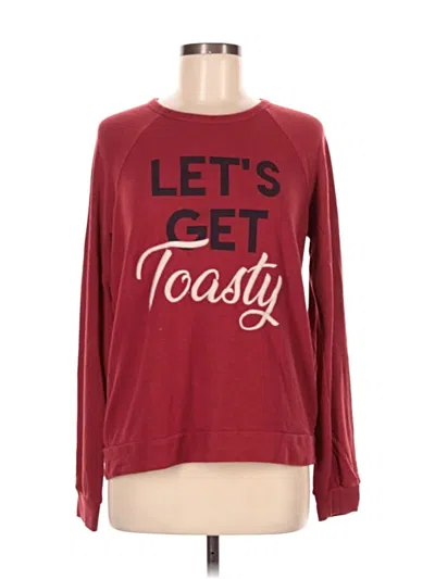 Pre-owned Pj Salvage Sweatshirt In Burgundy