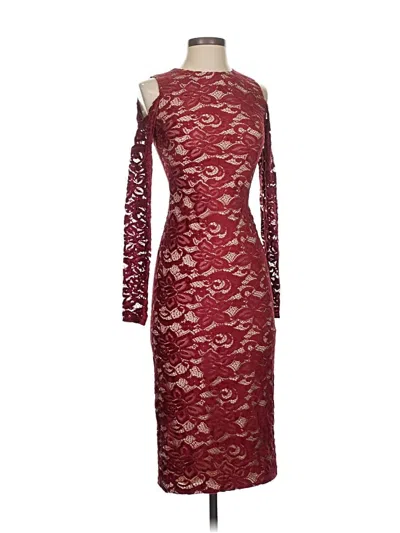 Pre-owned Alice And Olivia Alice + Olivia Cocktail Dress In Burgundy