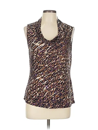 Pre-owned Tahari By Asl Sleeveless Blouse In Brown