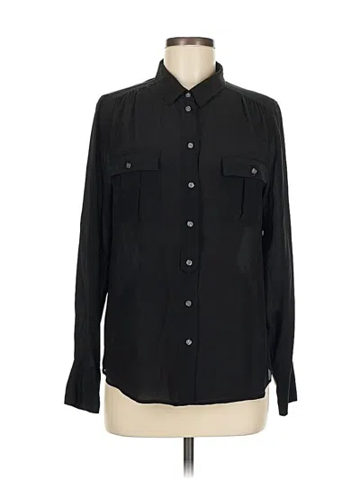 Pre-owned J.crew Factory Store Long Sleeve Polo Shirt In Black