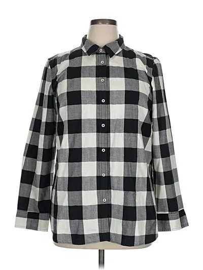 Pre-owned Talbots Long Sleeve Button Down Shirt In Black