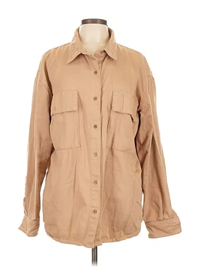 Pre-owned Reformation Jeans Long Sleeve Button Down Shirt In Brown