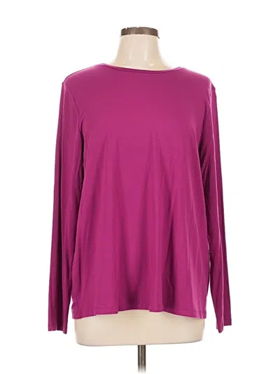 Eileen Fisher Long Sleeve Top Burgundy Boatneck Tops In Purple