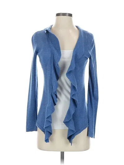 Pre-owned Talbots Wool Cardigan Sweater In Blue