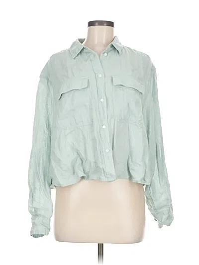 Pre-owned Gap Long Sleeve Blouse In Green