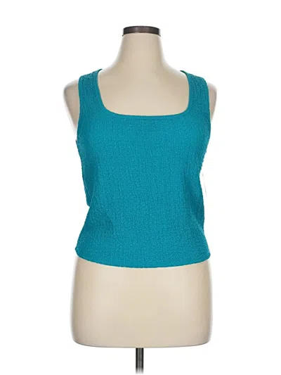 Pre-owned Old Navy Sleeveless Top Teal Scoop Neck Tops In Blue