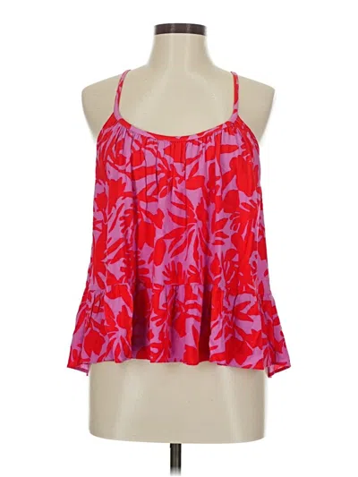 Pre-owned Ann Taylor Loft Tank Top Red Halter Neckline Tops