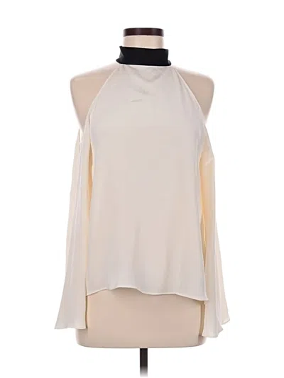 Pre-owned Ramy Brook Sleeveless Silk Top Ivory Halter Neckline Tops In White