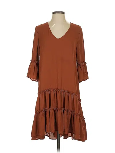 Pre-owned Karen Kane Casual Dress In Brown