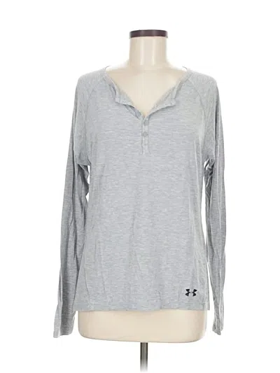 Pre-owned Under Armour Long Sleeve Henley Shirt In Gray