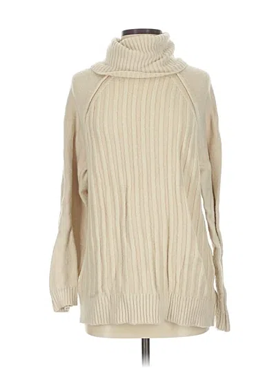 Pre-owned Free People Turtleneck Sweater In White