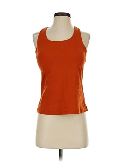 Pre-owned Crz Yoga Tank Top Orange Halter Neckline Tops