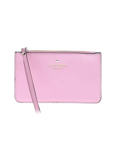 Pre-owned Kate Spade New York Leather Wristlet In Pink