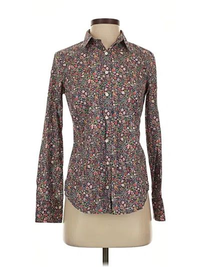 Pre-owned Liberty Art Fabrics For J.crew Long Sleeve Button Down Shirt In Brown