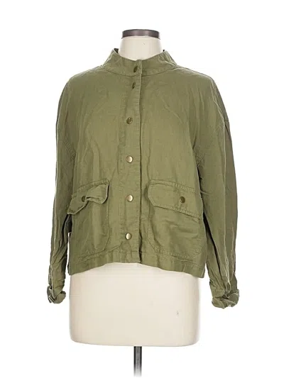 Pre-owned Nicole Miller Long Sleeve Button Down Shirt In Green