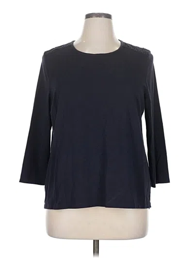 Pre-owned Talbots 3/4 Sleeve T-shirt In Blue