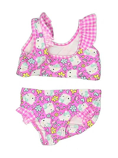 Pre-owned Hello Kitty Kids' Two Piece Swimsuit In Pink