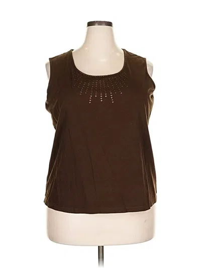 Pre-owned Liz Claiborne Sleeveless Blouse In Brown