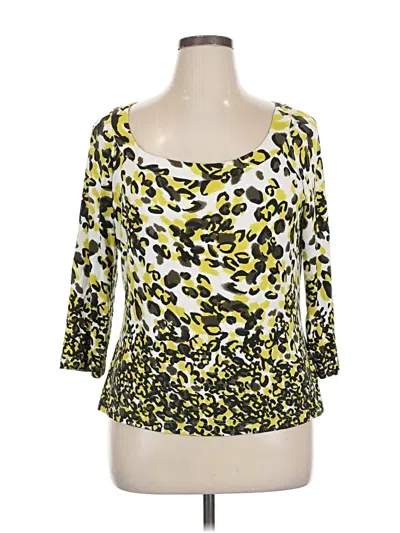 Pre-owned St John 3/4 Sleeve T-shirt In Yellow