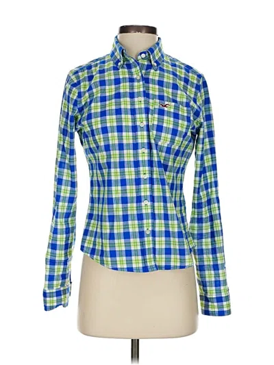 Pre-owned Hollister Long Sleeve Button Down Shirt In Green