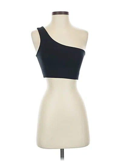 Pre-owned Girlfriend Collective Tank Top Black One Shoulder Neckline Tops