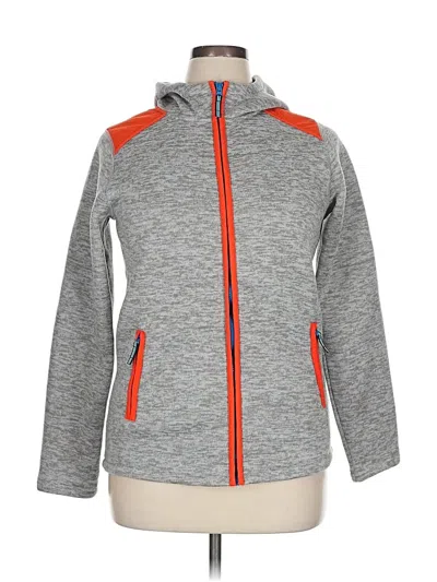 Pre-owned Lands' End Zip Up Hoodie In Gray