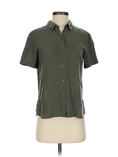 Pre-owned Uniqlo Short Sleeve Blouse In Green