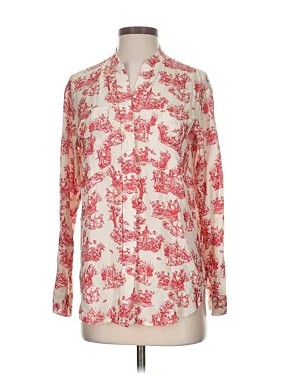 Pre-owned Betabrand Long Sleeve Blouse In Red