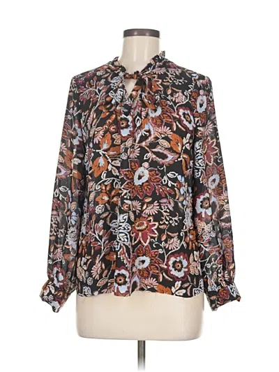 Pre-owned Massini Long Sleeve Blouse In Brown