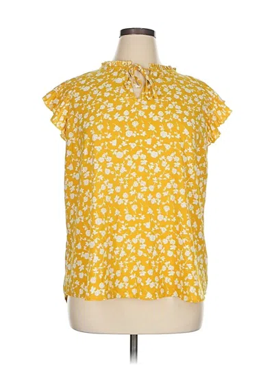 Pre-owned Grace & Lace Short Sleeve Blouse In Yellow