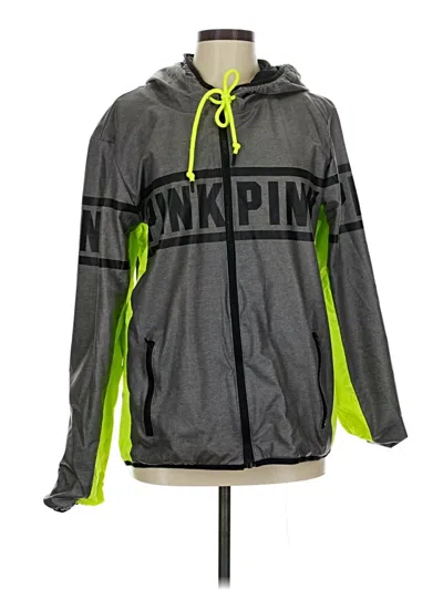 Pre-owned Victoria's Secret Pink Windbreaker Jacket In Gray