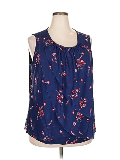 Pre-owned Roz & Ali Sleeveless Blouse In Blue