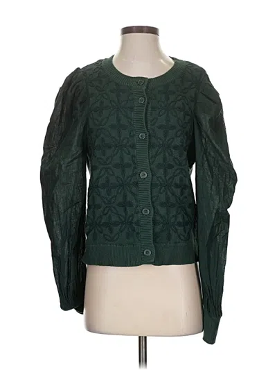Pre-owned By Anthropologie Cardigan Sweater In Green