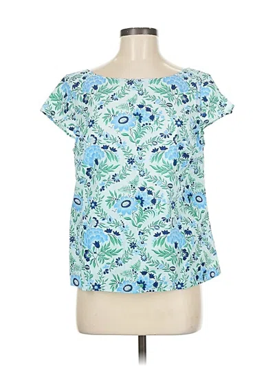Pre-owned Talbots Short Sleeve Blouse In Blue