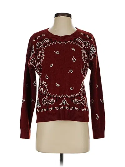 Pre-owned Madewell Pullover Sweater In Burgundy