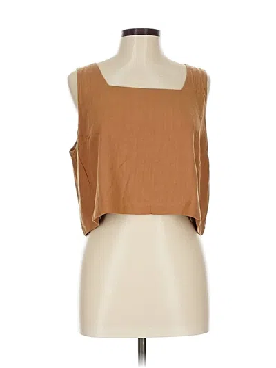 Pre-owned Allie Rose Sleeveless Blouse In Brown