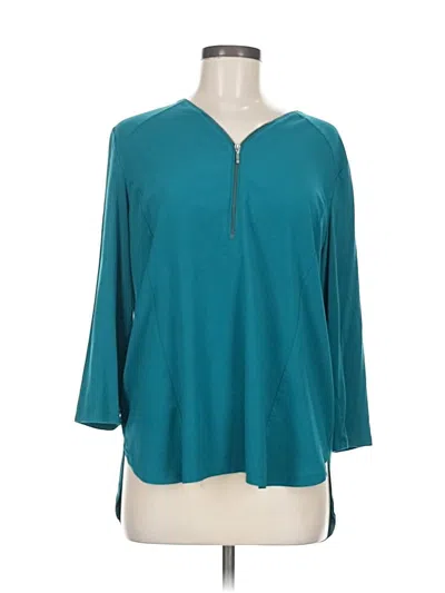 Pre-owned Chico's 3/4 Sleeve Blouse In Blue