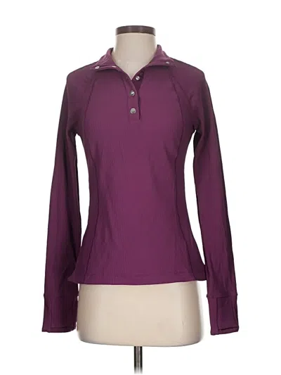 Pre-owned Athleta Long Sleeve Polo Shirt In Purple