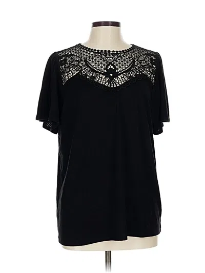 Pre-owned Torrid Short Sleeve Top Black Keyhole Neckline Tops