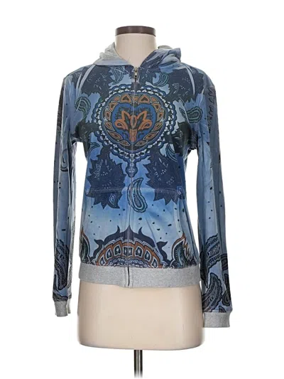 Pre-owned Replica Los Angeles Zip Up Hoodie In Blue