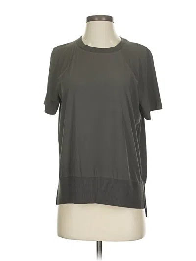 Pre-owned Athleta Short Sleeve Top Gray Crew Neck Tops