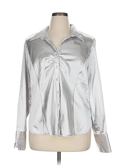 Pre-owned Cato Long Sleeve Blouse In Silver