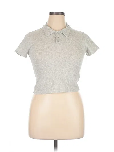 Pre-owned Forever 21 Short Sleeve Polo Shirt In Gray